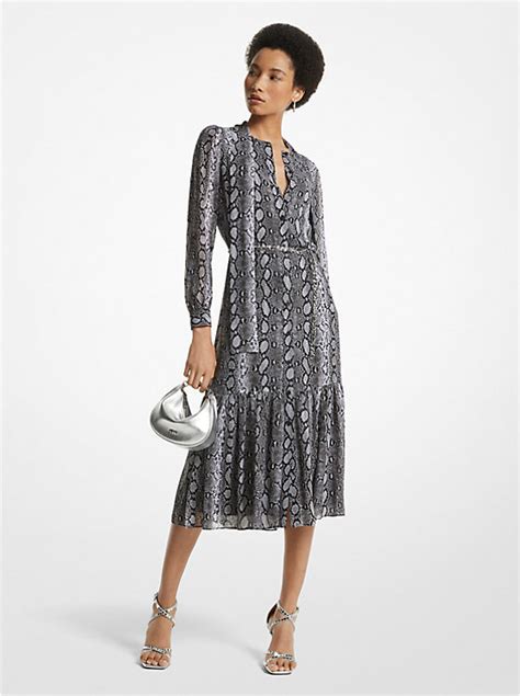 michael kors snake print dress|michael kors midi dress.